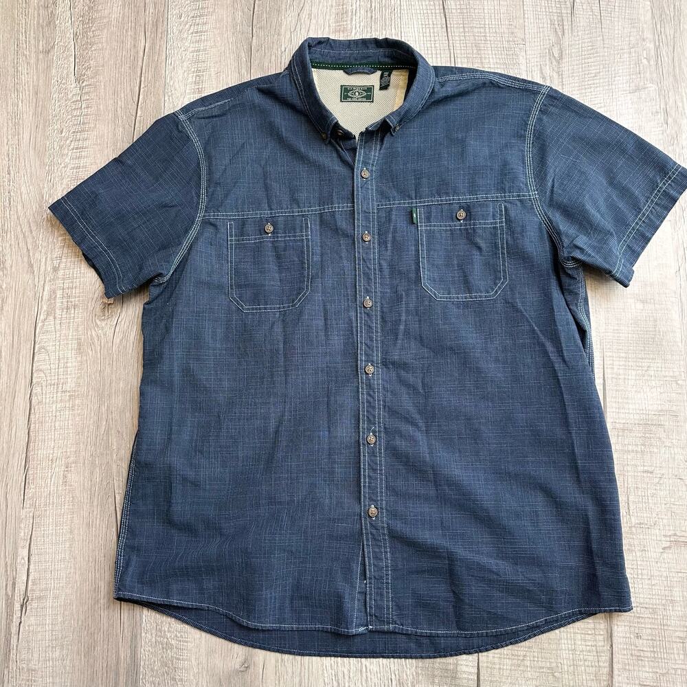 G.H. Bass & Co Shirt Mens XXL Blue Chambray Button Up Outdoor Utility Workwear